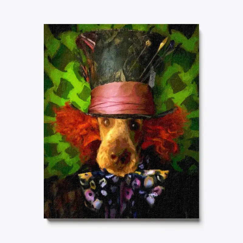 Mad Hatter Poodle Canvas Print