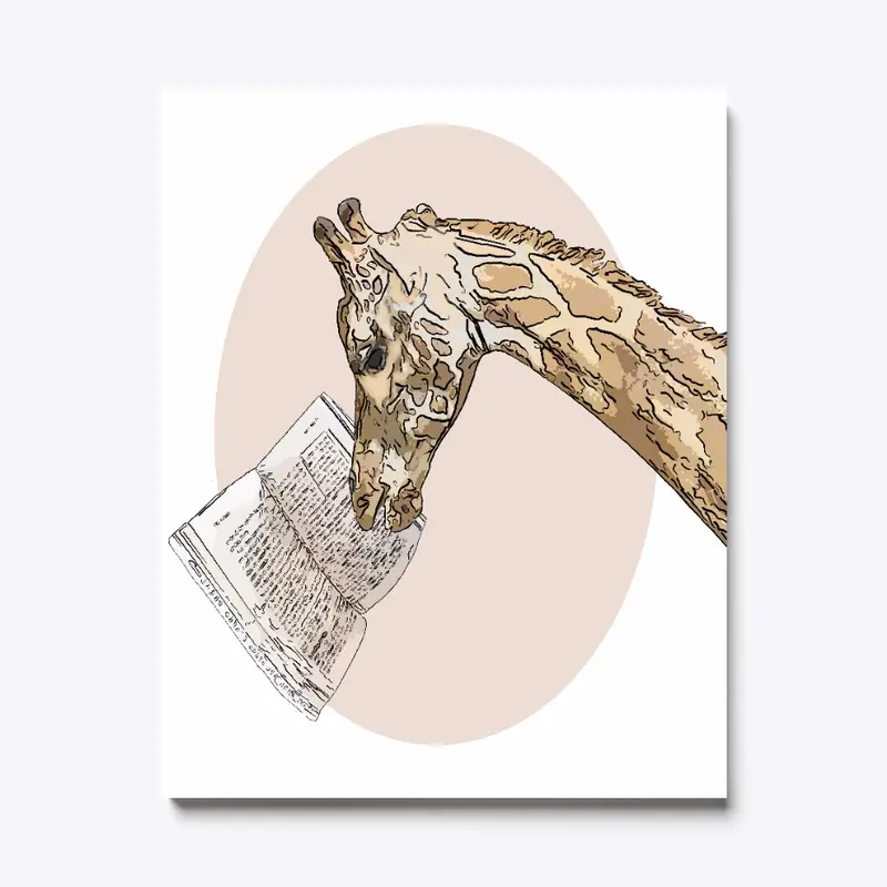 Reading Giraffe Canvas Print